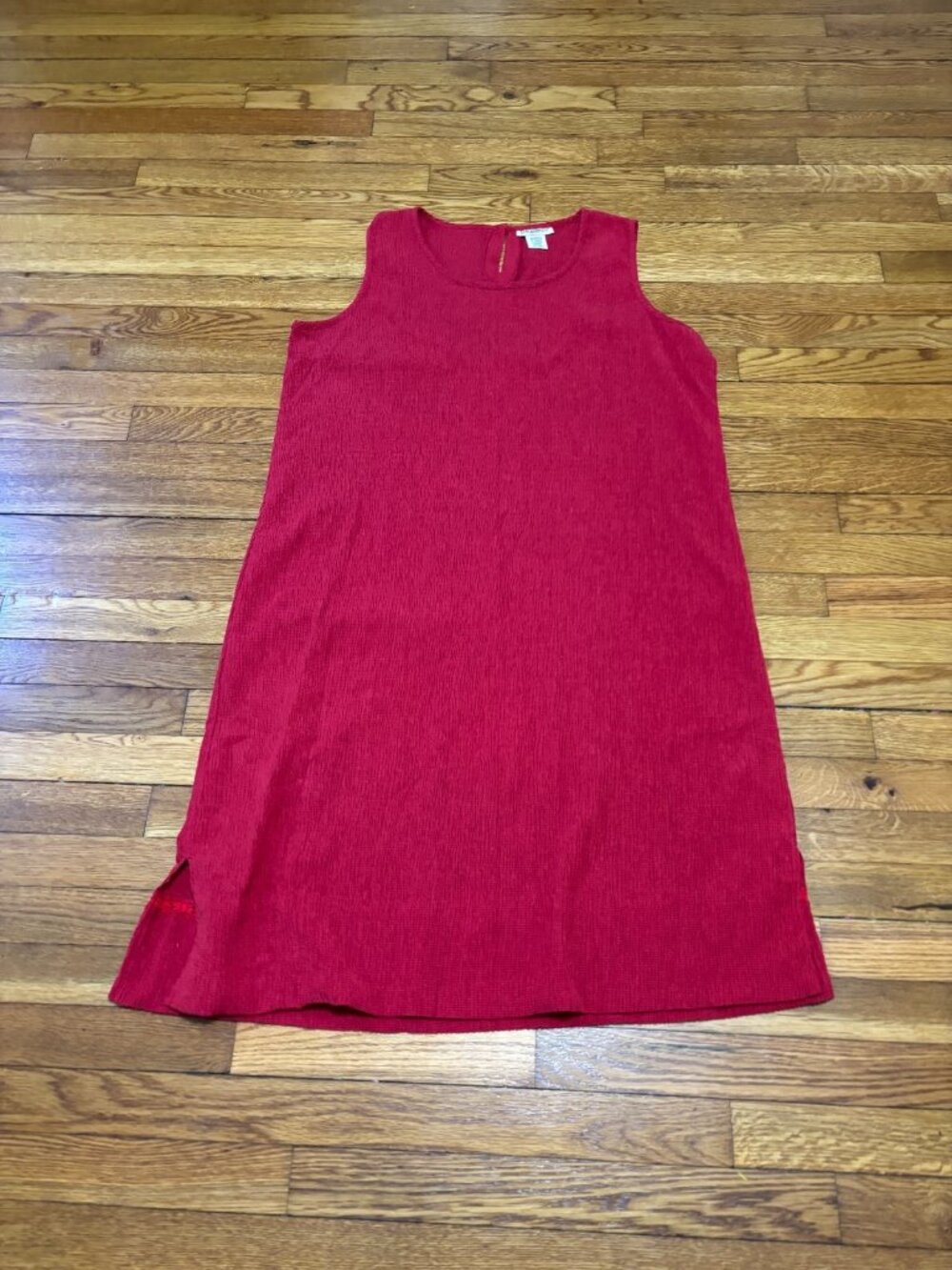 TravelSmith Womens Tank Dress Size XL Red Crinkle Lightweight Gauze Midi
